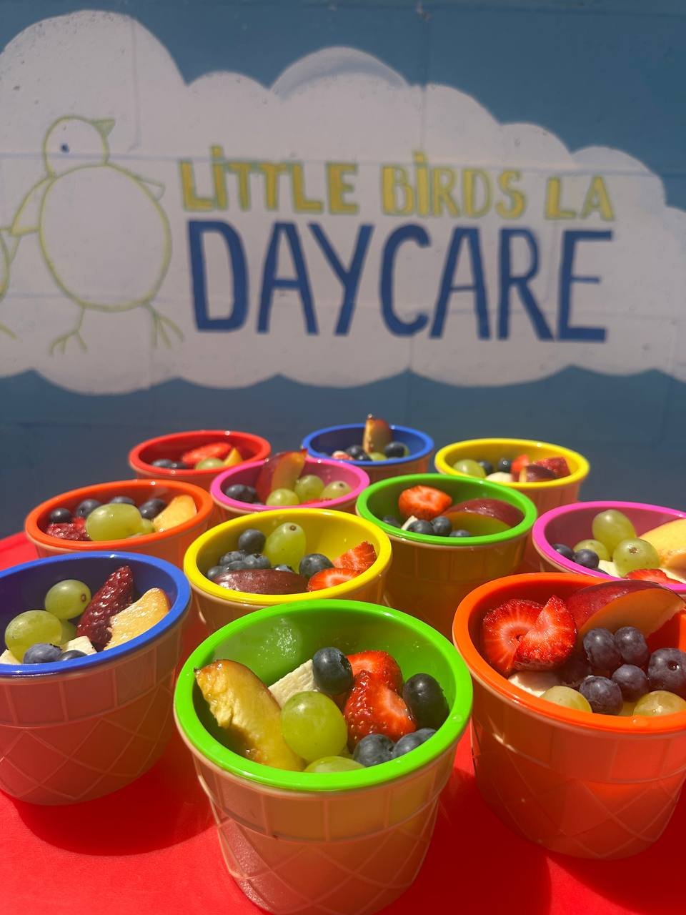 Fresh fruit cups ready for snack